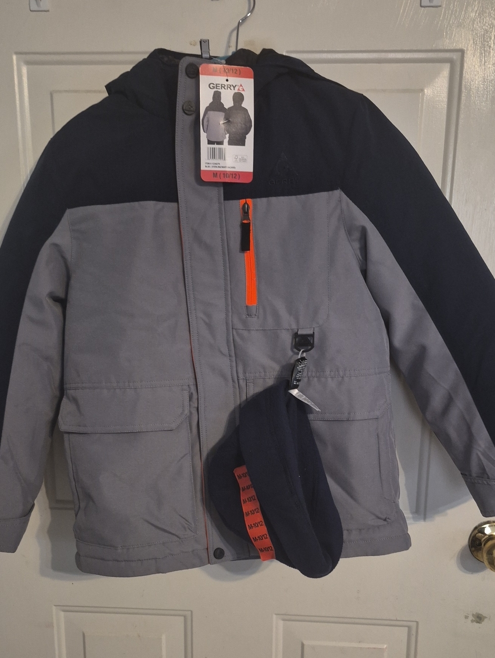 Gerry Weber Kids Navy & Gray Hooded Raincoat with Orange Trim